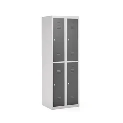 Klädskåp Click 2-dörr x 2 modul Mörkgrå 1800x600x500mm