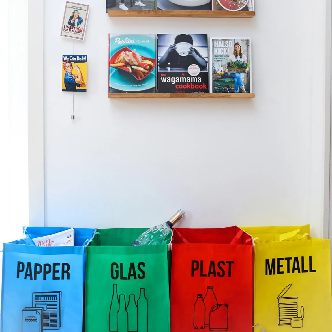 Källsorteringsset Returen metall, plast, glas, papper