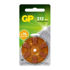 Knappcellsbatteri GP Zink-Luft ZA312 Till Hörapparat 1,45V