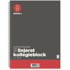 Kollegieblock AllOffice Linjerat 70 Blad A4 70g