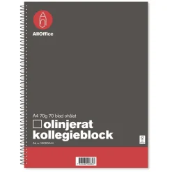 Kollegieblock AllOffice Olinjerat 70 Blad A4 70g