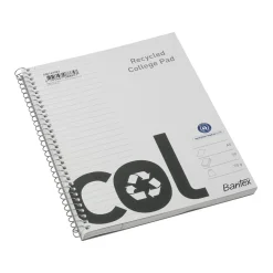 Kollegieblock Bantex Recycled Linjerat 70 Blad A5+ 70g