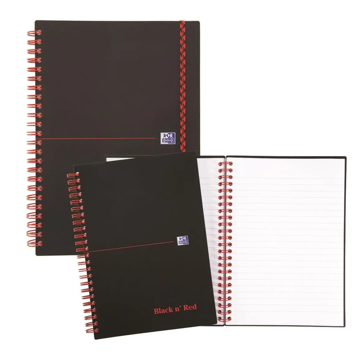 Kollegieblock Oxford Black n' Red PP Linjerat 70 Blad Svart A5 90g