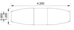 Konferensbord Madrid Ljus Ek 4200x1200/800