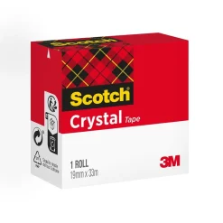 Kontorstejp Scotch 600 Crystal 19mm x 33m