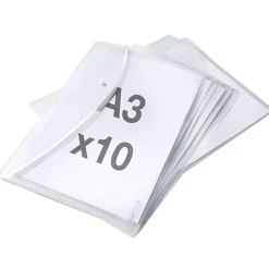 Kuvertmapp ECO 100% Recycled med Knapp Transp A3+