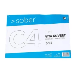 Kuvert Sober C4 FH Vit