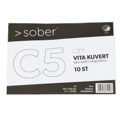 Kuvert Sober C5 FH Vit 80g