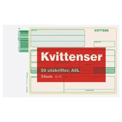 Kvittensblock Onumrerad 50 Sidor Utan Kopia A6L