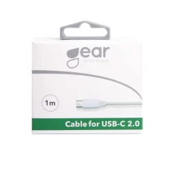 Laddkabel Gear USB-A till USB-C 2.0 Vit 1m