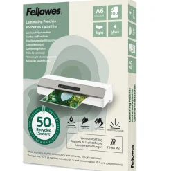 Lamineringsficka Fellowes 50% Återv Light Blank A6