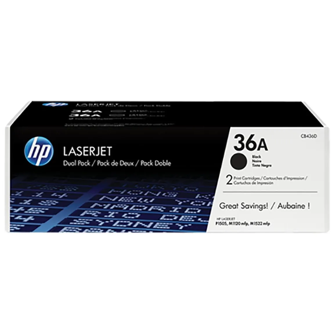 Lasertoner HP 36A 2000 Sidor CB436AD Svart