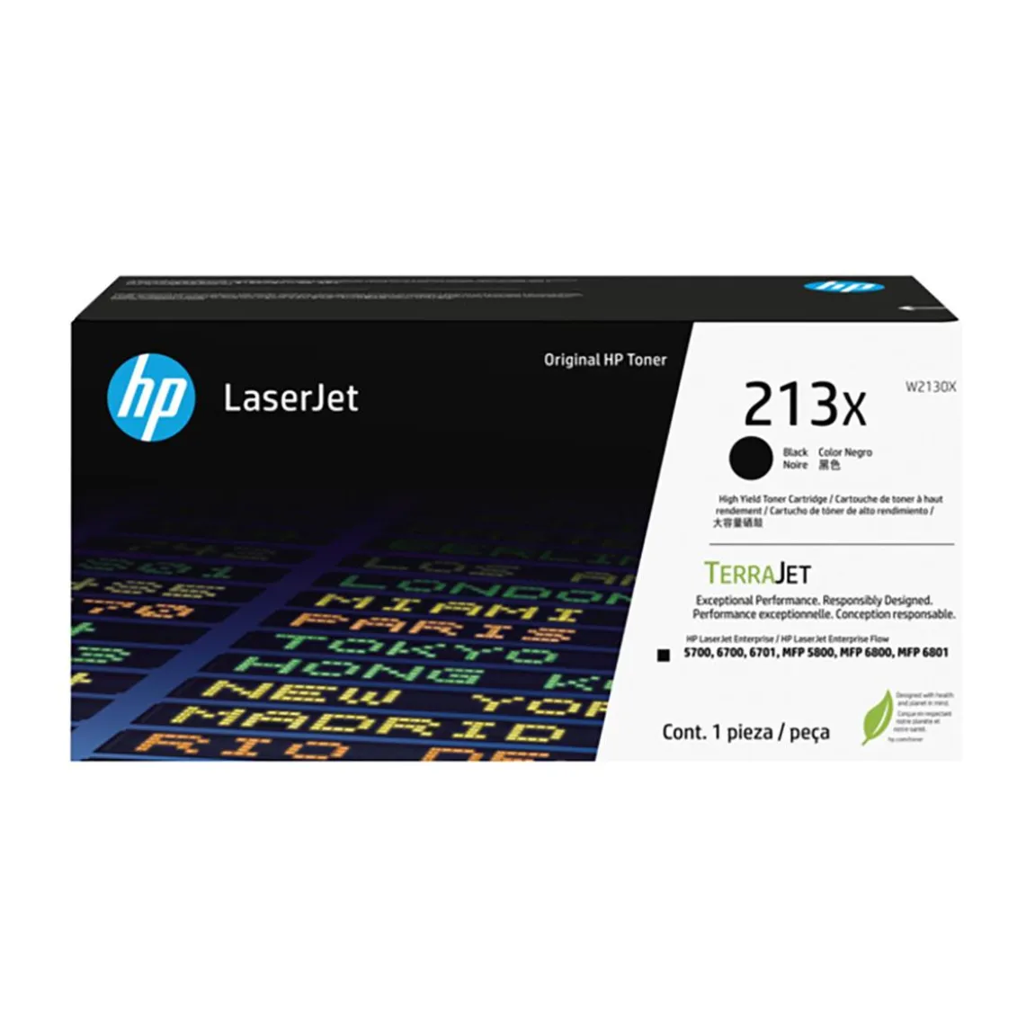 Lasertoner HP 213X 9000 Sidor W2130X Svart