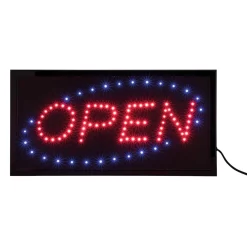 LED-skylt Securit Open Röd + Blå 24x48cm