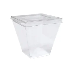 Lock Till Plastbägare Fyrkantig Victoria PS Klar Till 210ml