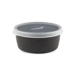 Matlåda med Lock Flergångs PP Rund Svart 1200ml