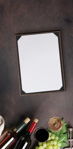Menyhållare Securit Walnut A4