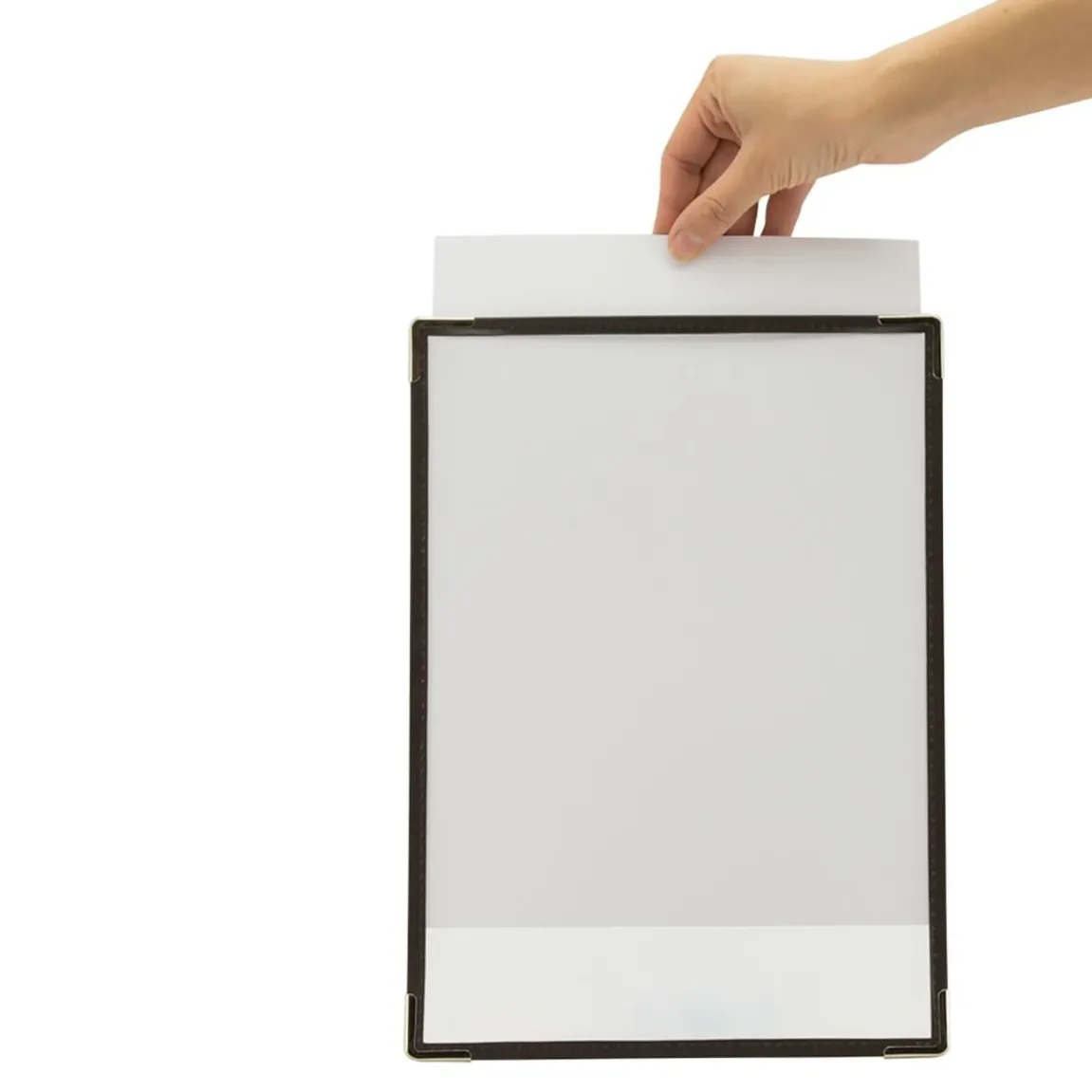 Menypärmsset Securit Crystal Enkel Brun A4
