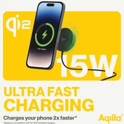Mobilladdare Aqiila Trådlös Qi2 15W Inkl bilfäste