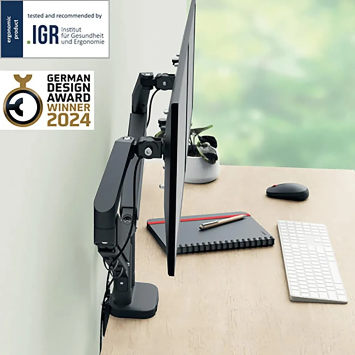 Monitorarm Leitz Ergo Dubbel