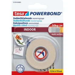 Monteringstejp Tesa Powerbond Indoor 19mm x 1,5m