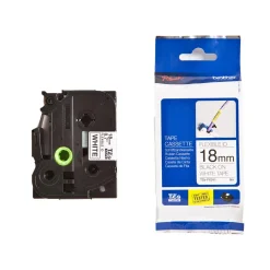 Märkband Brother Flexibel ID tape TZe-FX241 Svart/Vit 18mm