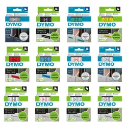 Märkband Dymo D1 12mm Svart/Klar 7m