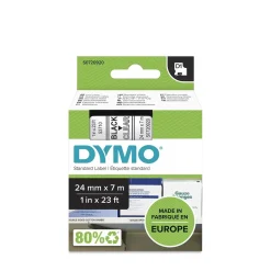 Märkband Dymo D1 24mm Svart/Klar 7m