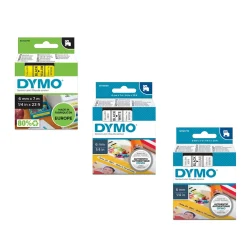 Märkband Dymo D1 6mm Svart/Klar 7m