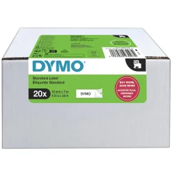Märkband Dymo D1 7m x 12mm Svart/Vit Storpack