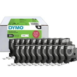 Märkband Dymo D1 7m x 12mm Svart/Vit Storpack