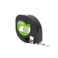 Märkband Dymo LetraTag papper Vit 12mm x 4m