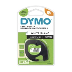 Märkband Dymo LetraTag papper Vit 12mm x 4m