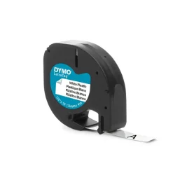 Märkband Dymo LetraTag Plast Svart/Vit 12mm x 4 m