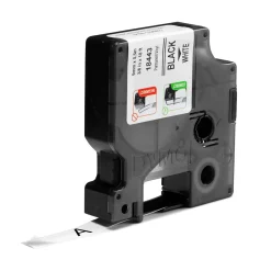 Märkband Dymo Rhino Vinyl 9mm Svart/Vit 5,5m