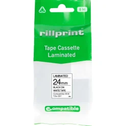 Märkband Kompatibel Brother TZe-251 24mm Svart/Vit 8m