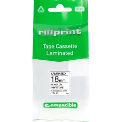 Märkband Kompatibel Brother TZe-241 18mm Svart/Vit 8m