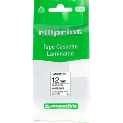 Märkband Kompatibel TZe-231 12mm Svart/Vit 8m
