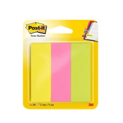 Märkflik Post-it 3x100 Flikar 3 Färger 25x76mm