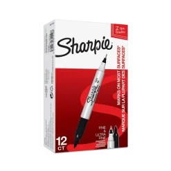 Märkpenna Sharpie Twin Tip 2-Spetsar Svart 0,5/0,9mm