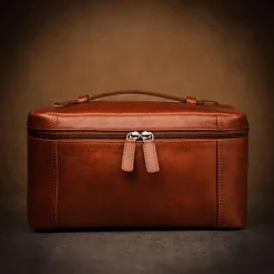 Necessär Sorrento Skinn Cognac