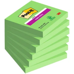 Notisar Post-it Super Sticky Grön 76x76mm 90 Blad