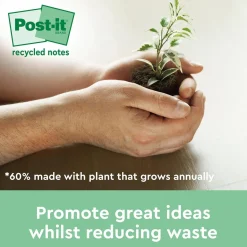 Notisar Post-it Super Sticky Recycled Gul 76x76mm