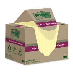 Notisar Post-it Super Sticky Recycled Gul 76x76mm