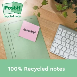 Notisar Post-it Super Sticky Recycled Mix Färg 76x76mm