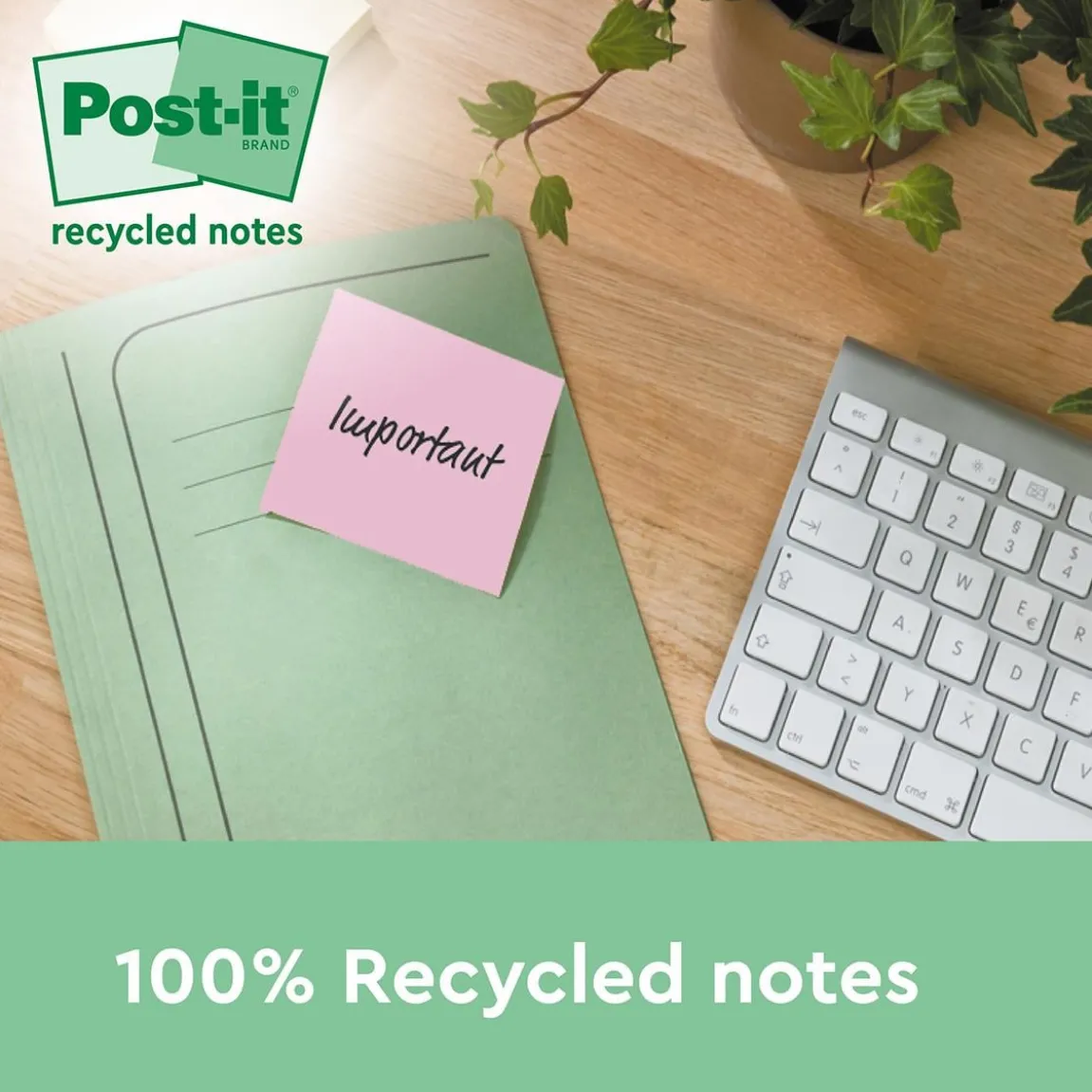 Notisar Post-it Super Sticky Recycled Mix Färg 76x76mm