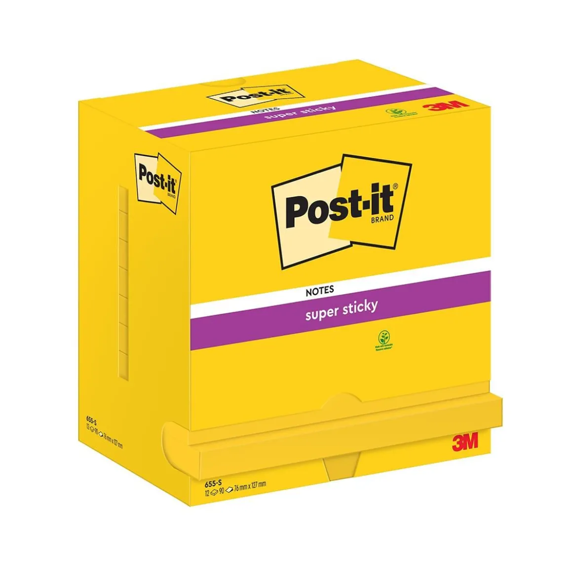 Notisar Post-it Super Sticky Ultragul 76x127mm 90 Blad