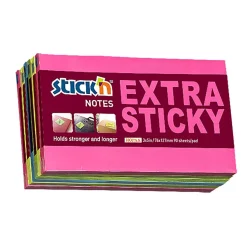 Notisar Stick´n Extra Sticky Neon Färg 76x127mm 90 Blad
