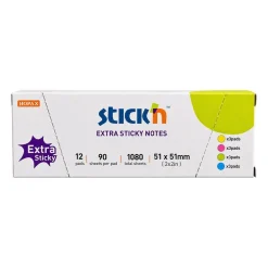 Notisar Stick´n Extra Sticky Neon Färg 50x50mm 90 Blad