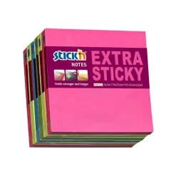 Notisar Stick´n Extra Sticky Neon Färg 76x76mm 90 Blad